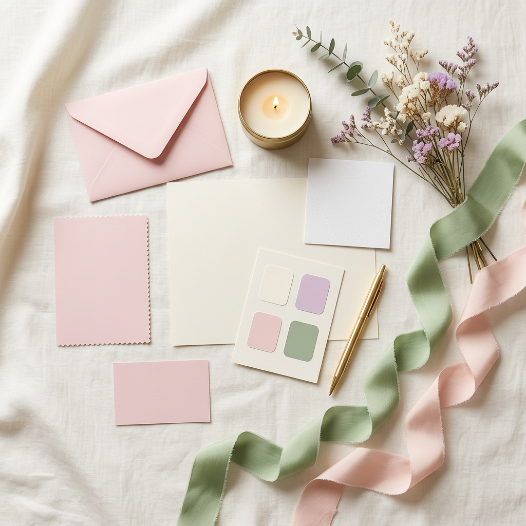 Event planning flat lay