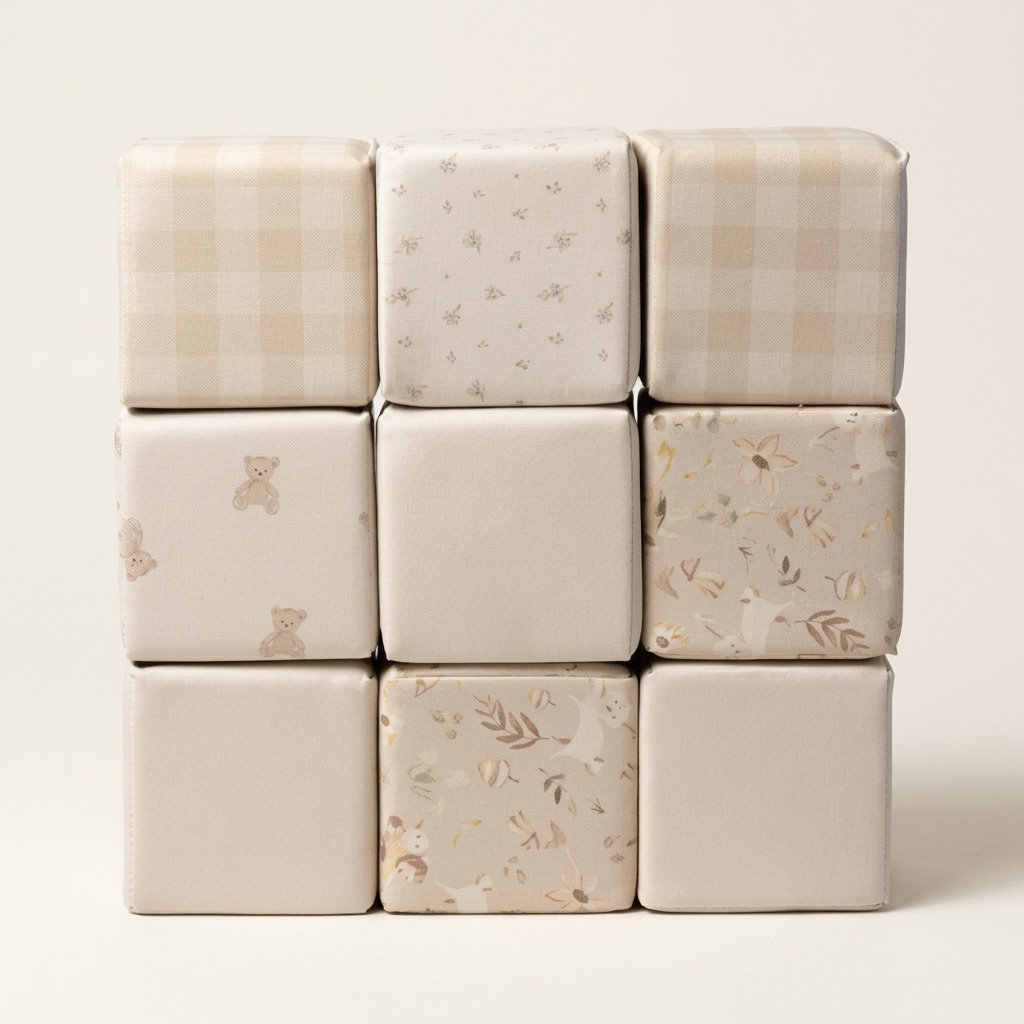 9-Piece Beige Foam Building Blocks