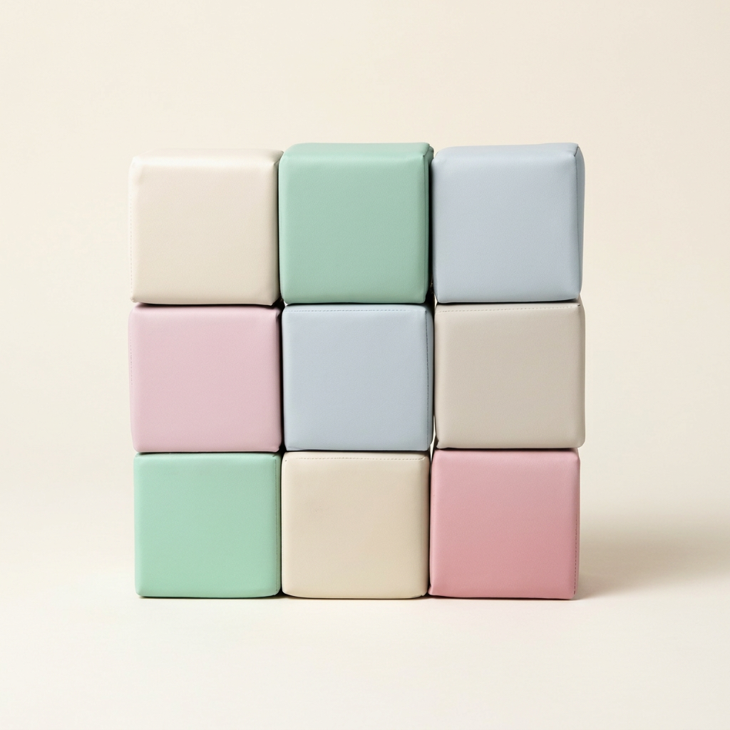 9-Piece Pastel Foam Building Blocks