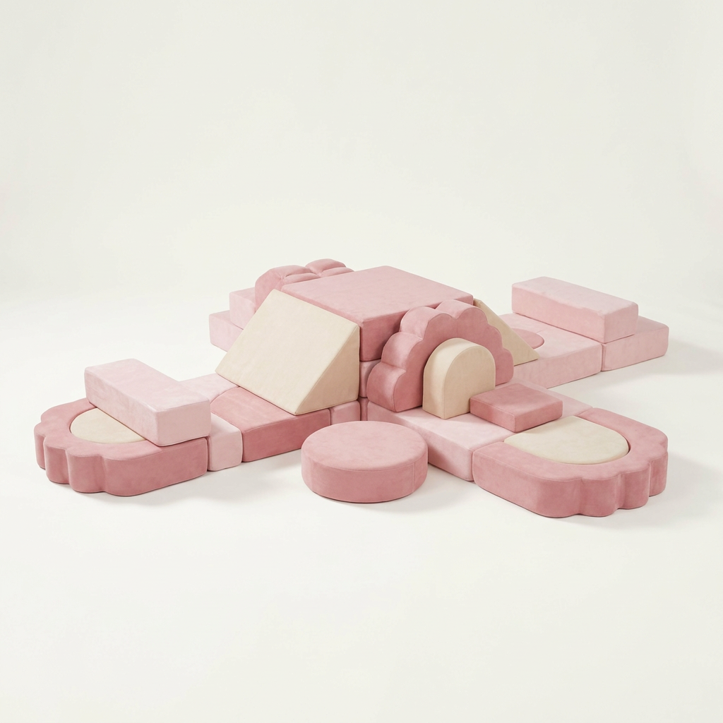 13-Piece Pink/Beige Climbing Set
