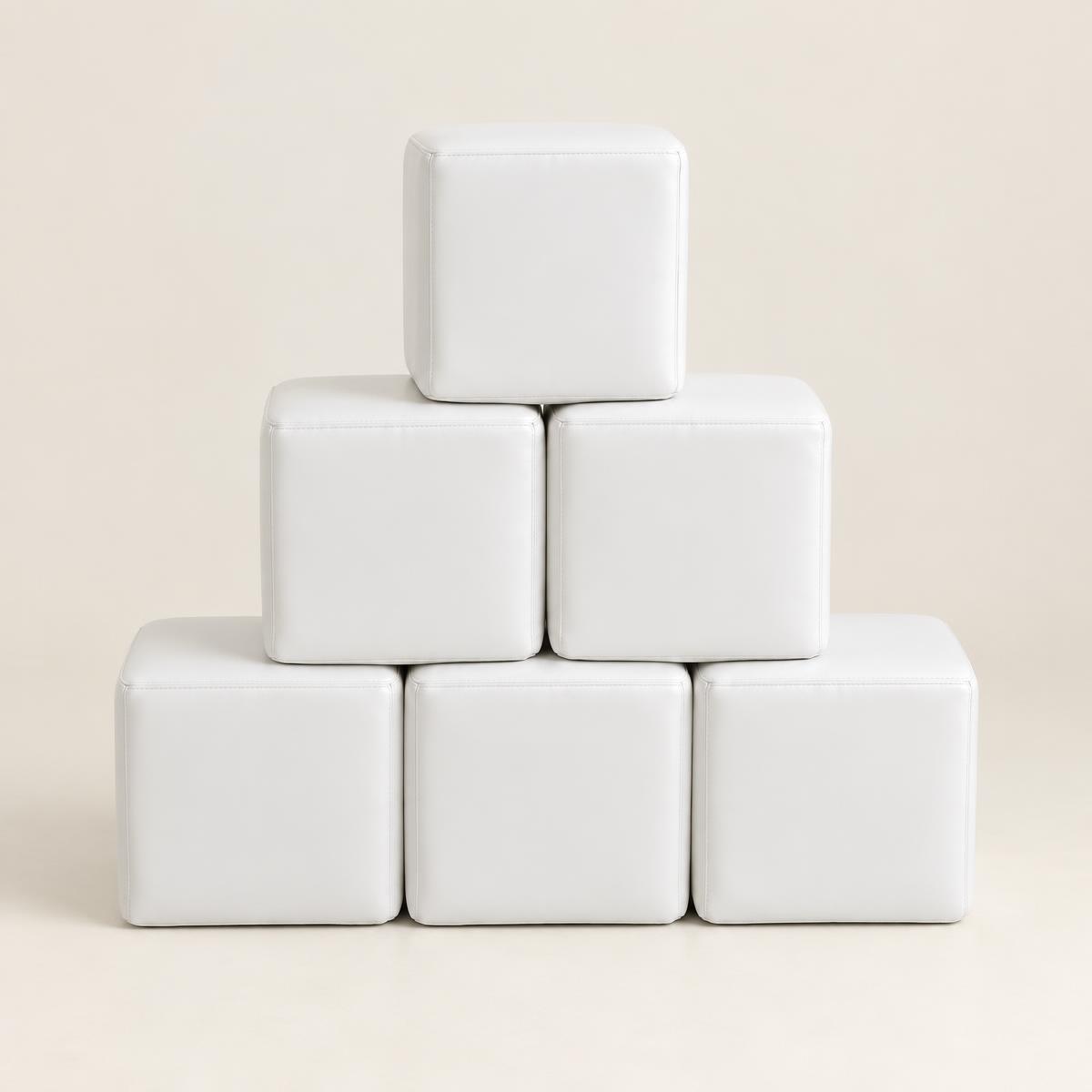 6-Piece White Soft Play Cubes